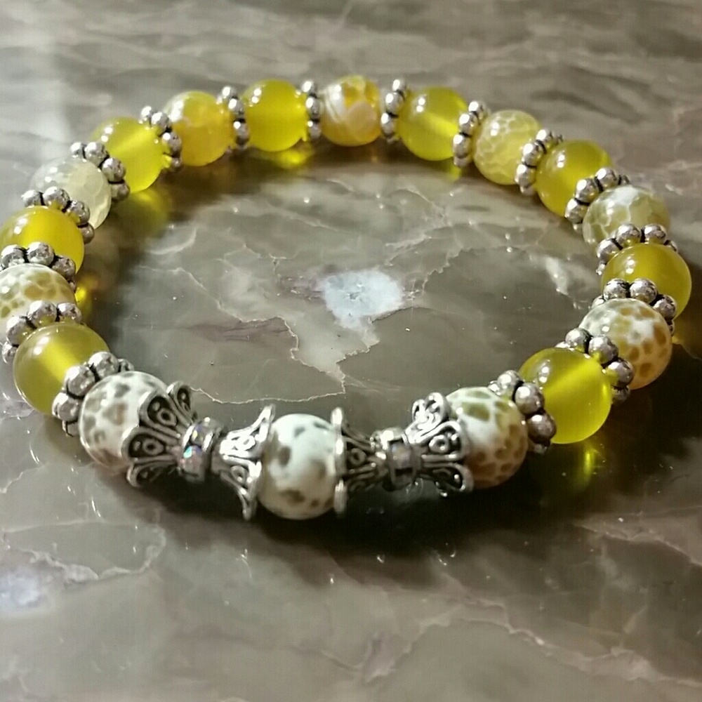 Wow! Beautiful Natural Stone Bead Bracelet!